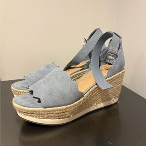 Francesca’s Blue Espadrille Wedge Sandals